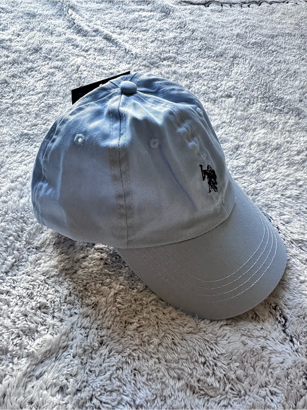 U.S. Polo Assn. Light Blue Baseball Cap with Navy Polo Player Logo